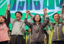 Präsidentin Tsai Ing-wen beim Wahlkampf