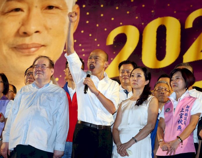 韓國瑜指台灣價值是自由民主 批蔡總統蹭香港拿選票