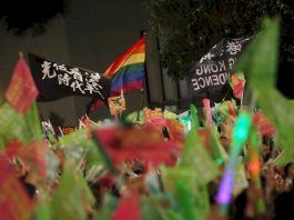 Kundgebung am Abend auf dem Ketagalan-Boulevard in Taipei (Foto: CNA)