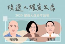 Die drei Kandidaten Han, Tsai und Soong (von links) (Bild: Taiwan Youth Association)