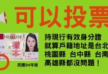 Documentación a llevar para votar en Taiwán