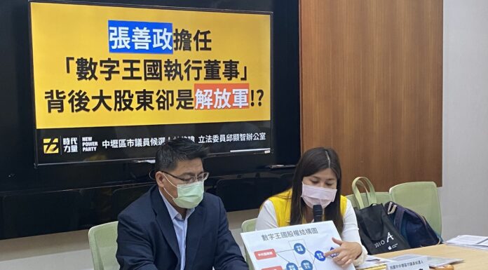 2022選戰/時力爆料 張善政疑任解放軍背景企業